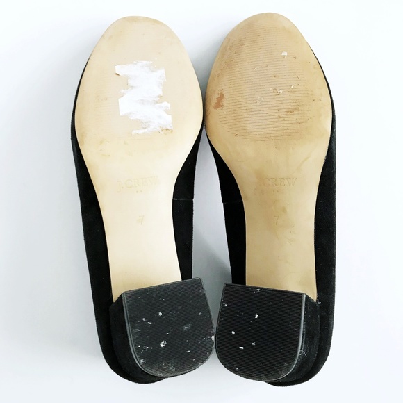 SOLD🔻J. Crew Black Suede Block Heels 7 Pump - Picture 6 of 6